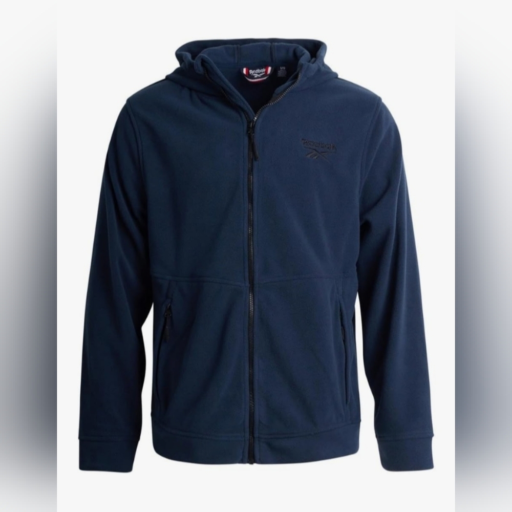 Reebok Men's Deep Blue Polar Hoodie Fleece Jacket Size XXL NWT BT-3117